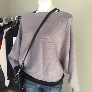 ZARA Gray Dolman ¾ Sleeve Knit Top, L